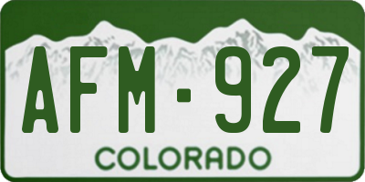 CO license plate AFM927