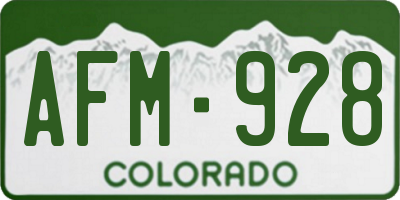 CO license plate AFM928