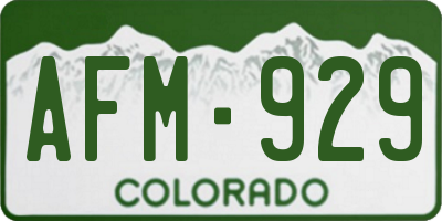 CO license plate AFM929