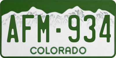 CO license plate AFM934