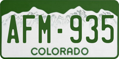 CO license plate AFM935