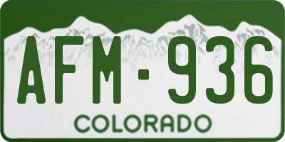 CO license plate AFM936