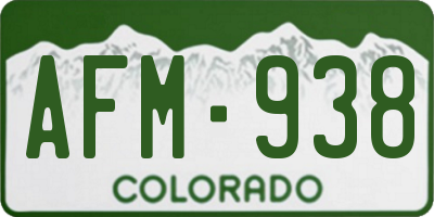CO license plate AFM938