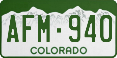 CO license plate AFM940