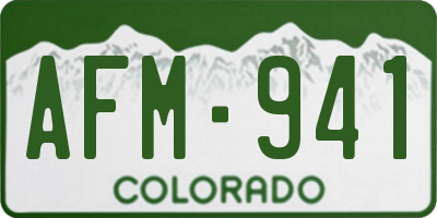 CO license plate AFM941