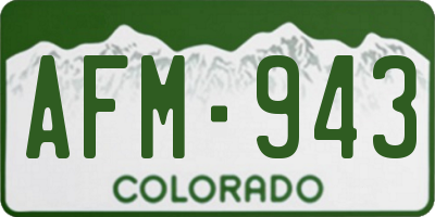 CO license plate AFM943