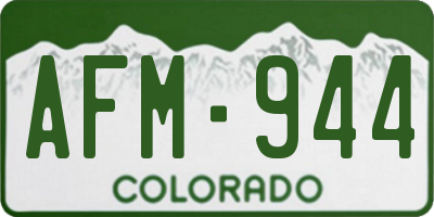 CO license plate AFM944