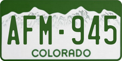 CO license plate AFM945