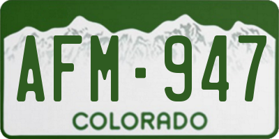 CO license plate AFM947