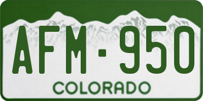 CO license plate AFM950