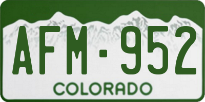 CO license plate AFM952