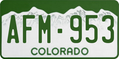 CO license plate AFM953