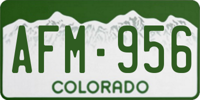 CO license plate AFM956