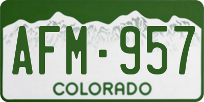 CO license plate AFM957