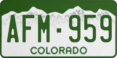 CO license plate AFM959