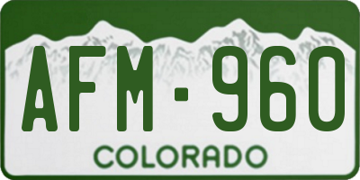 CO license plate AFM960