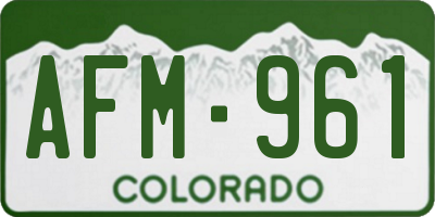 CO license plate AFM961