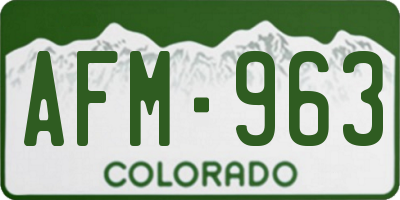 CO license plate AFM963