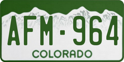 CO license plate AFM964
