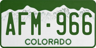 CO license plate AFM966