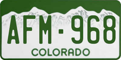 CO license plate AFM968