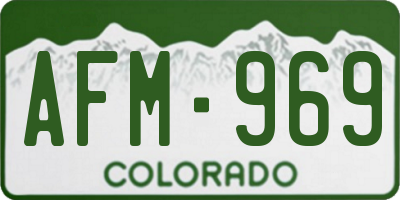 CO license plate AFM969