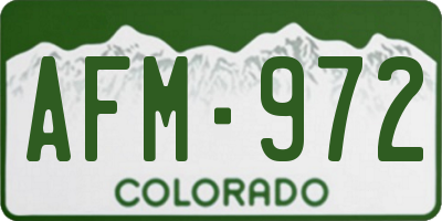 CO license plate AFM972