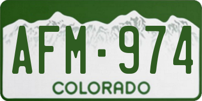 CO license plate AFM974