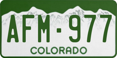 CO license plate AFM977