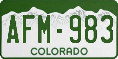 CO license plate AFM983