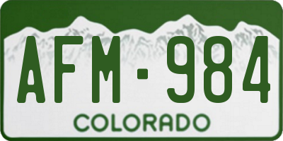 CO license plate AFM984