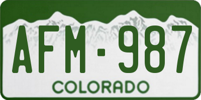 CO license plate AFM987