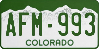 CO license plate AFM993