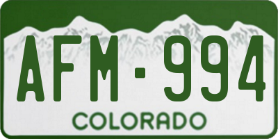 CO license plate AFM994