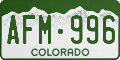 CO license plate AFM996