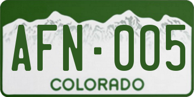 CO license plate AFN005