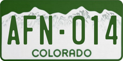 CO license plate AFN014