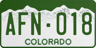 CO license plate AFN018