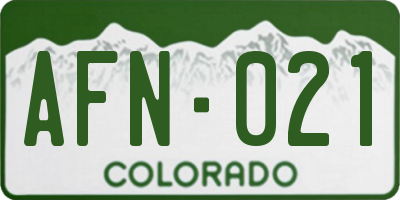 CO license plate AFN021
