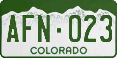 CO license plate AFN023