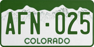 CO license plate AFN025
