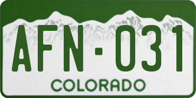 CO license plate AFN031