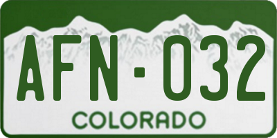 CO license plate AFN032