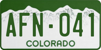 CO license plate AFN041