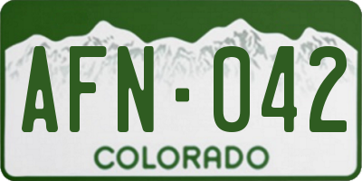 CO license plate AFN042
