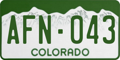 CO license plate AFN043