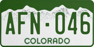 CO license plate AFN046