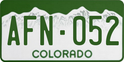 CO license plate AFN052