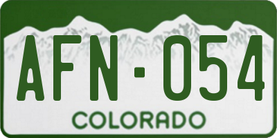 CO license plate AFN054