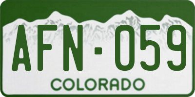 CO license plate AFN059